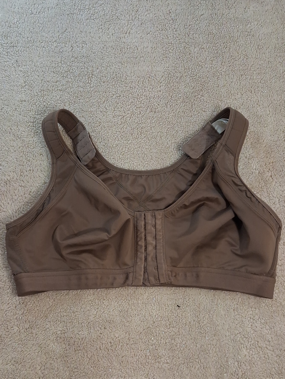 Supportive Brown Front-Closure Comfort Bra